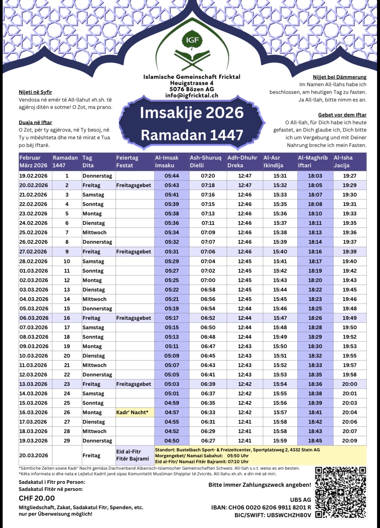 Ramadan Kalender Imsakije